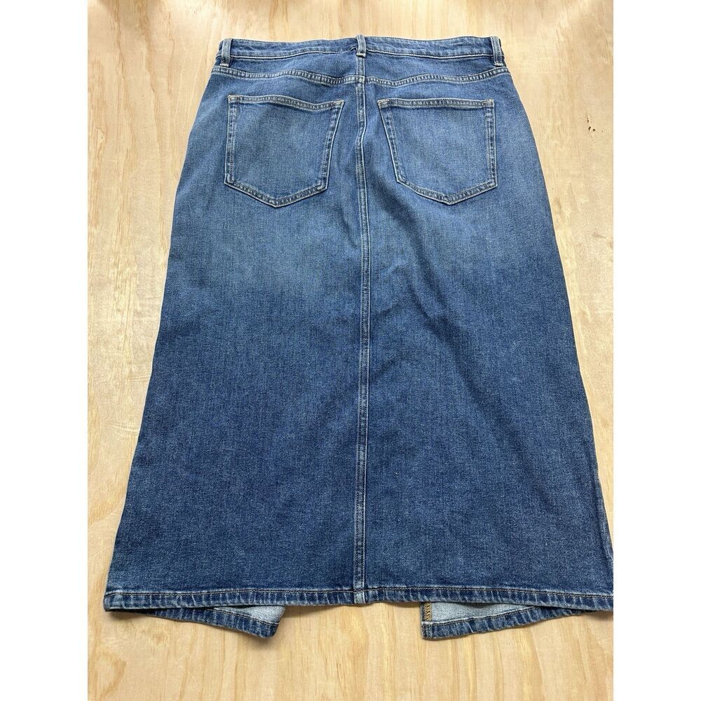 Steve Madden Women’s Jean Denim‎ Skirt Slit XL Midi Blue Pockets Button NWTs $89 - Picture 5 of 5